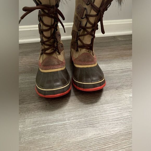 Sorel Joan Of Arctic Boots Eskimo Waterproof Boots Tall Thick Warm Brown Pink 8 - Picture 6 of 14